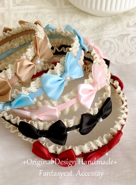 亚文化复古洛丽塔蝴蝶结发箍生成色蕾丝森系头饰BNT洛可可公主