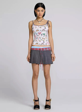 HEAVEN 双头熊家秋冬新款多层腰头系带松紧腰百褶女半身短裙