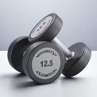 泰诺健身哑铃无味PEV圆钢包胶固体哑铃健身房商用哑铃