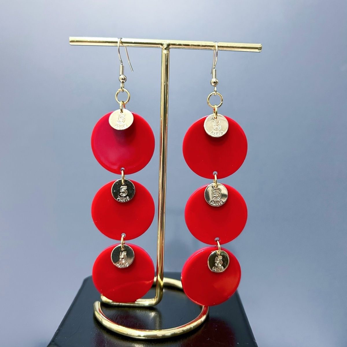 夸张大耳环女2024年新款潮法式小众设计高级感圆形银耳饰港风