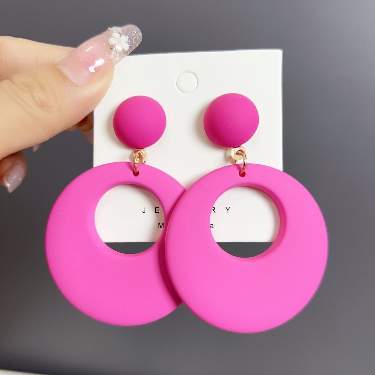 几何耳饰圆环耳钉设计感小众