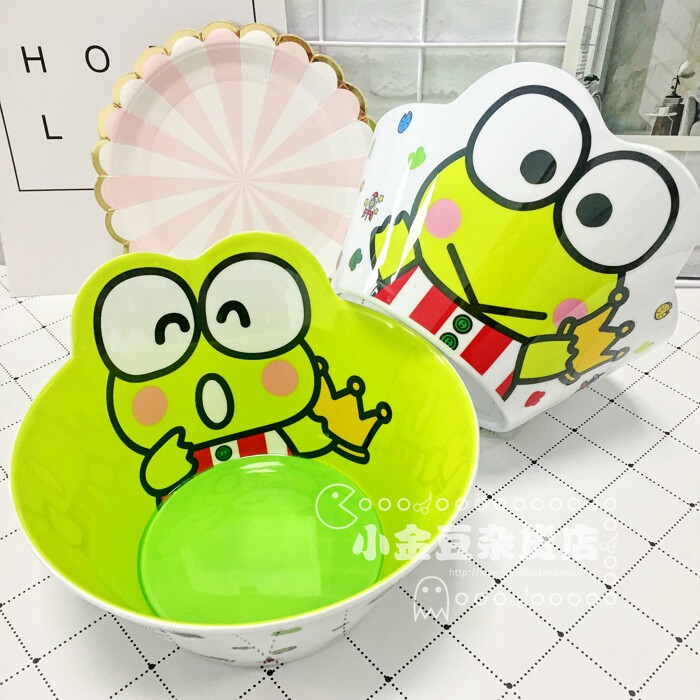 卡通可爱keroppi大眼骨碟吃饭碗