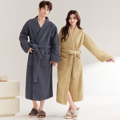 洗澡穿的浴袍加厚速干珊瑚绒浴衣