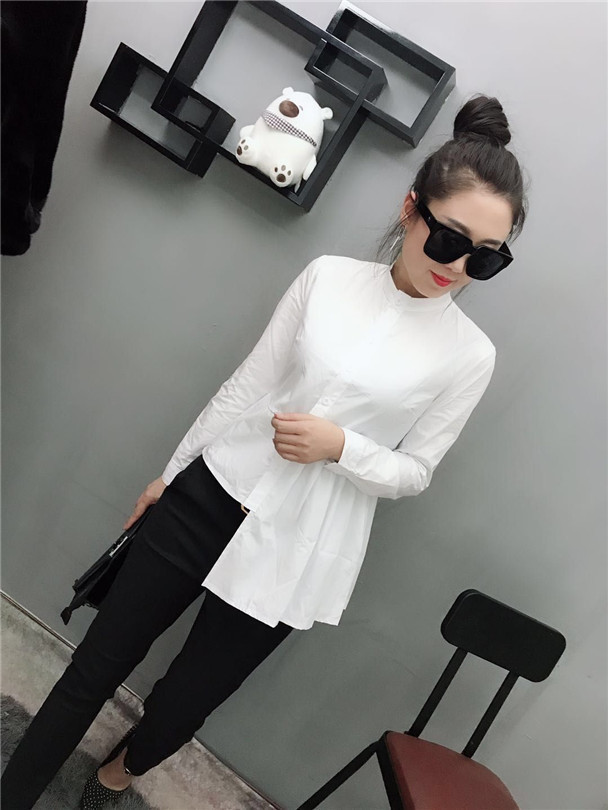 欧洲站2019秋夏季新款女装韩版修身衬衫女不规则打底衫首页显瘦潮在类目 女装/女士精品, 衬衫中 - 来自Buy2taobao.com提供专业的淘宝代购服务