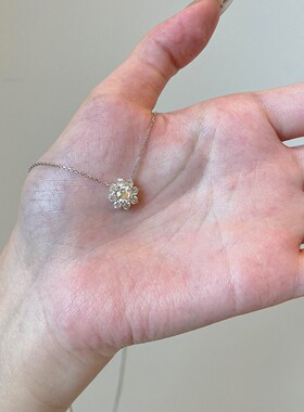 超闪太阳花锆石项链女轻奢小众