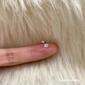 迷你锆石耳钉女轻奢小众高级感养耳洞耳骨钉精致百搭防过敏耳饰