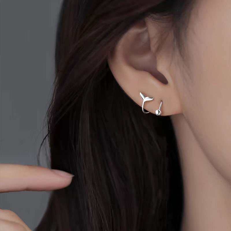 s925纯银鱼尾耳钉女轻奢小众设计感耳环2024年新款爆款高级感耳饰,饰品/流行首饰/时尚饰品新,耳钉,淘宝优惠券,粉丝福利购,淘宝优惠卷