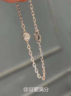 冷淡风极简爱心锆石手链轻奢小众