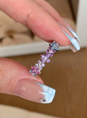 多巴胺四叶草锆石戒指女千金感