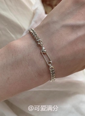 清冷感爱心别针手链轻奢小众设计