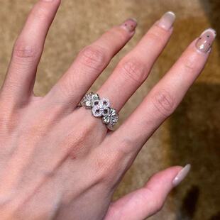 中古老钱风镂空雕花戒指女小众设计高级感气质时尚百搭高颜值指环