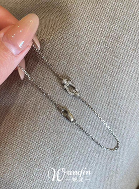 高保色爆闪马蹄扣手链女轻奢气质