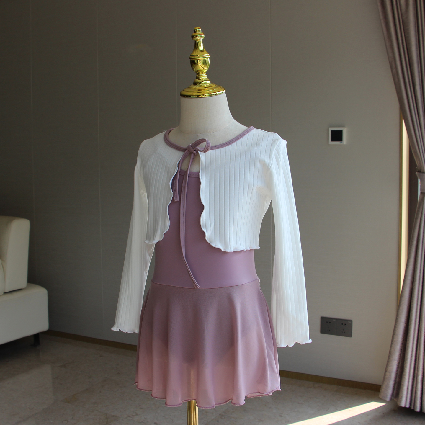 儿童舞蹈服披肩女童练功服