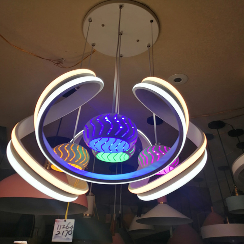 新款餐厅灯吊灯现代简约LED吸顶客厅灯创意酒吧吧台灯彩色网红灯|ruв категории награду материалов, огни освещения, люстра - от Buy2taobao.com для оказания профессиональной услуги покупки агента Taobao