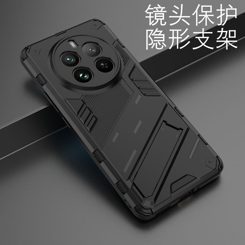 【双层防摔】适用真我12pro手机壳新款realme12por带隐形支架铠甲镜头保护磨砂商务RMX3841气囊防摔外壳3843