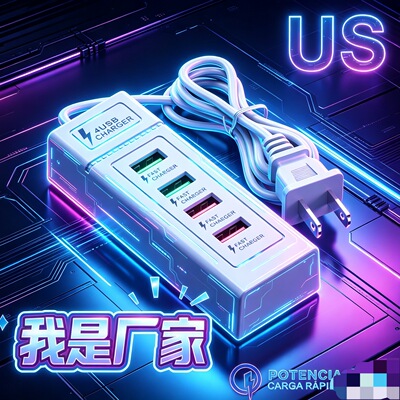 30W多口usb充电头pd头6a手机速充电口充电pd多功能充电器2.4a充电头旅行充宿舍充电头