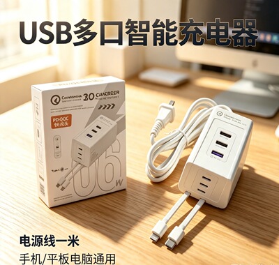 usb充电器2a多口pd充电头6口快充多口QC3.0速充手机充电站3a充电站充电头pd20w工作室充电站2a充电桩