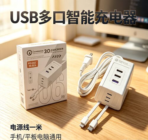 usb充电器2a多口pd充电头6口快充多口QC3.0速充手机充电站3a充电站66w充电头pd20w工作室充电站2a充电桩