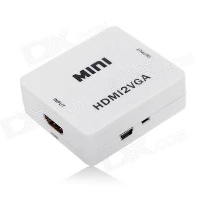 HDMI转VGA HDMI TO VGA HDMI2VGA 1080P +3.5音频转换器