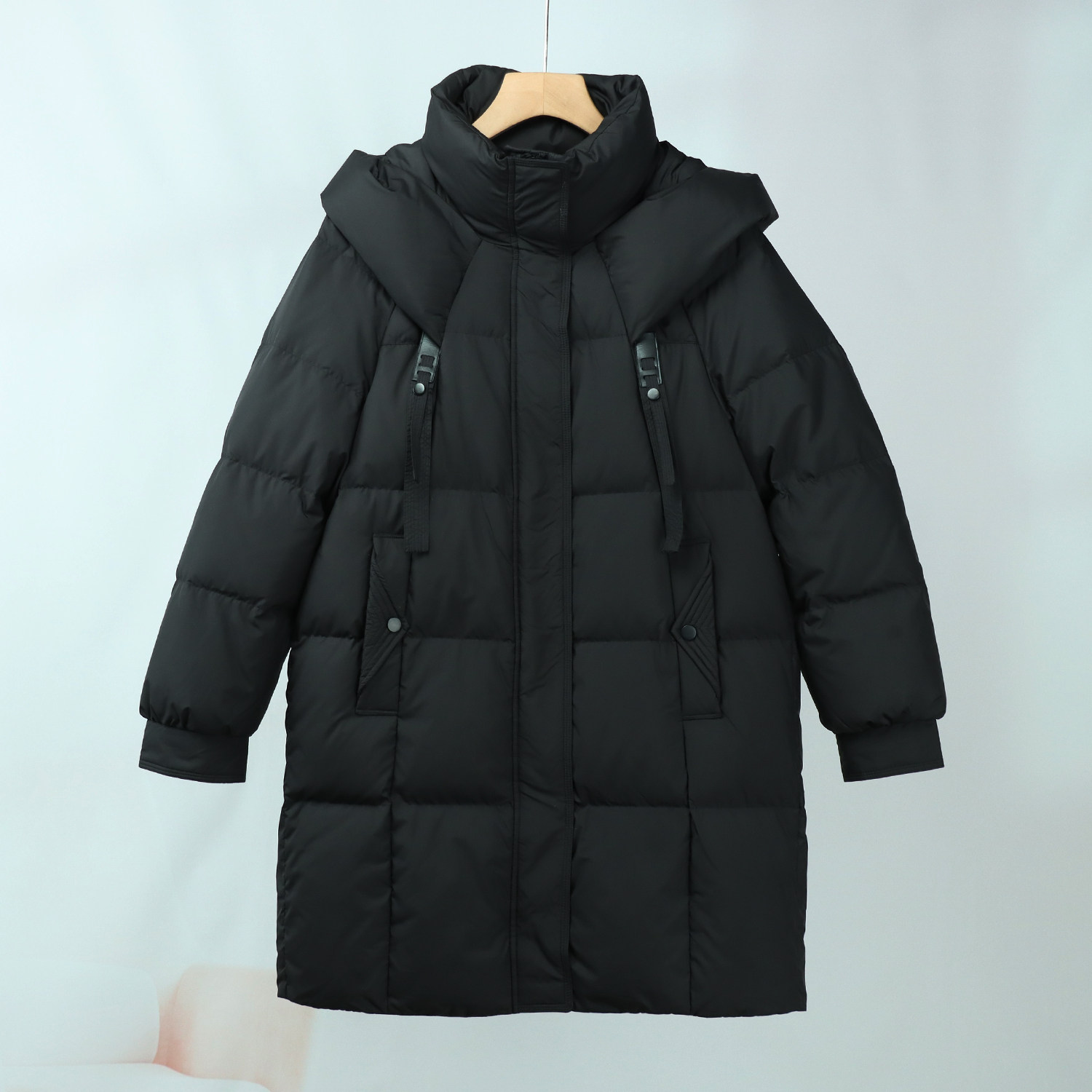 549黑色羽绒服女小个子中长款韩版宽松加厚保暖高级冬季新款外套