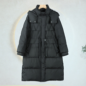 543冬季 白鸭绒羽绒外套 简约显瘦气质长款 新款 纯色百搭连帽时尚