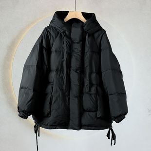 加厚保暖连帽时髦抽绳设计白鸭绒羽绒服外套 韩版 888冬季 新款