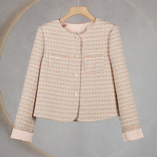 830秋季新款法式优雅气质高级感单品扣减龄小香风短外套