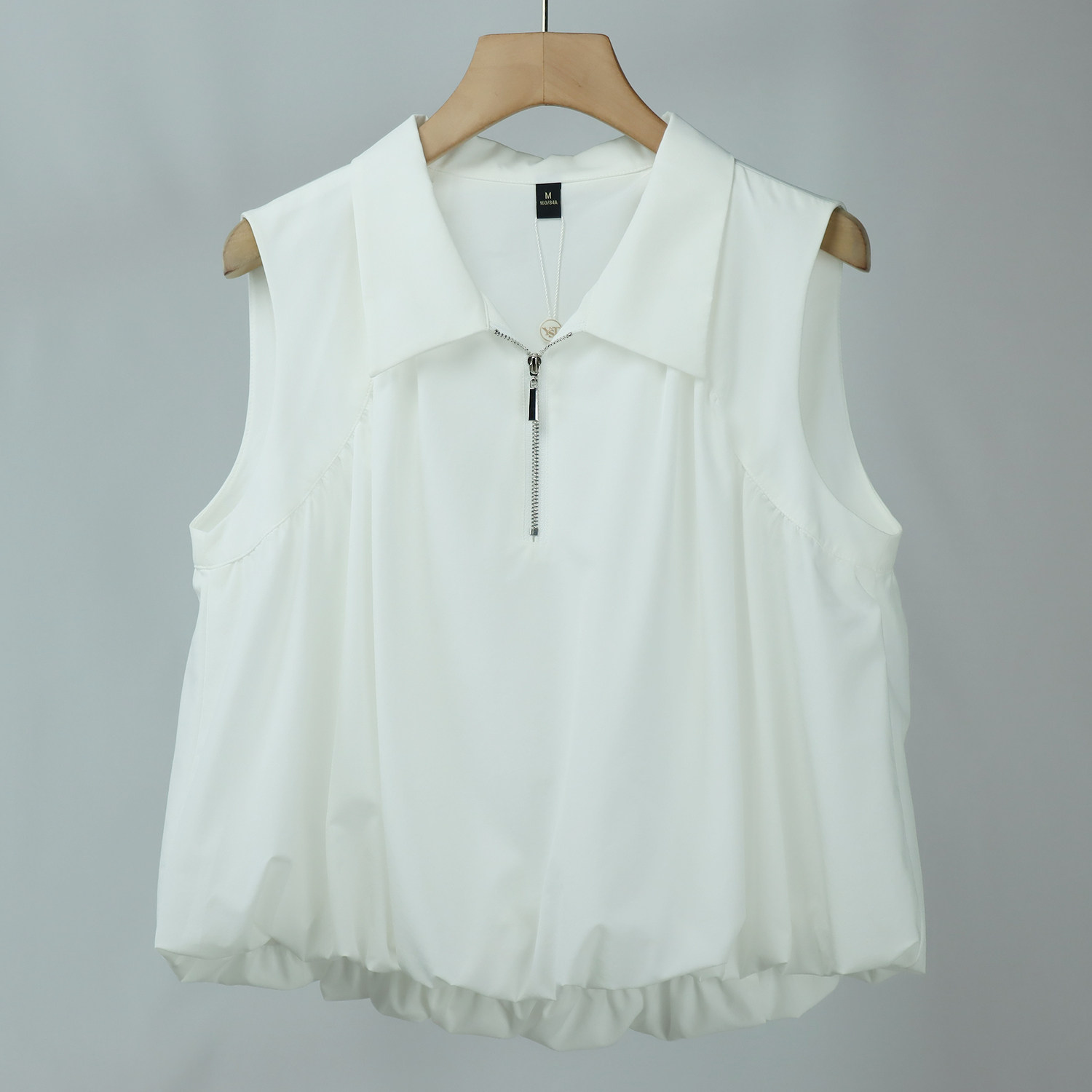 888白色衬衫女夏季甜美宽松雪纺娃娃衫无袖上衣宽松百搭时尚上衣