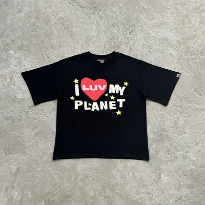 bpm 刺绣印花短袖T恤broken planet潮牌质量嘻哈说唱街头运动裤