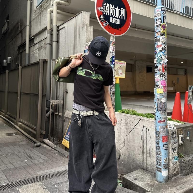 IDA男士T恤短袖刺绣字母男女情侣高品质uk美式潮牌Central Cee