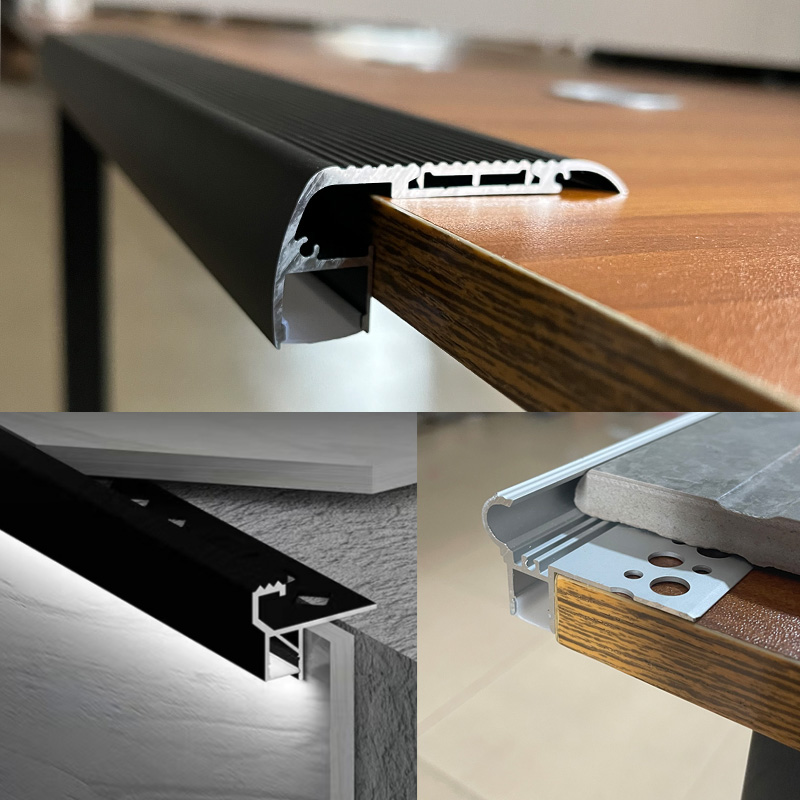 楼梯灯踏步暗装压瓷砖地板收边条