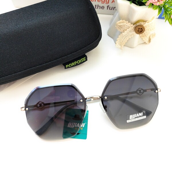 毕加尼无框多边形女士墨镜气质时尚百搭圆脸长脸防紫外线太阳眼镜