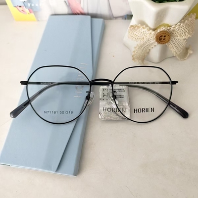 海俪恩近视眼镜时尚金丝多边形男女款眼镜框配近视度数镜架N71181