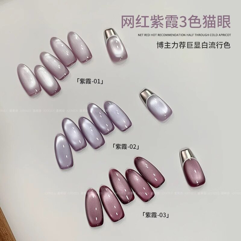 恩妮诗紫霞猫眼指甲油胶2026新款