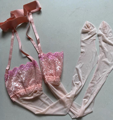 极柔高密超丝滑蕾丝大腿长筒袜吊带一体式超薄油亮光高筒过膝丝袜