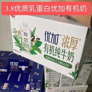 9月份产光明优加有机纯牛奶浓厚3.8乳蛋白250ml 10瓶早餐