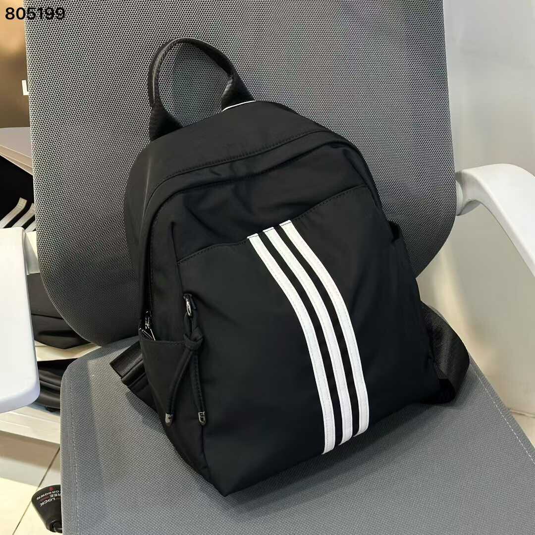 小众新款牛津布双肩包学生时尚条纹撞色书包大容量运动风背包女潮