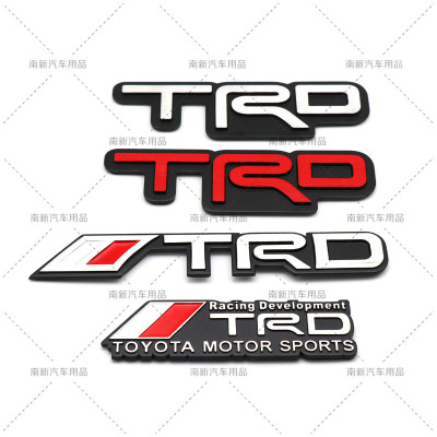 适用于丰田TRDSPORTS铝合金改装车贴 TRDSPORTIVO拉丝铝贴标