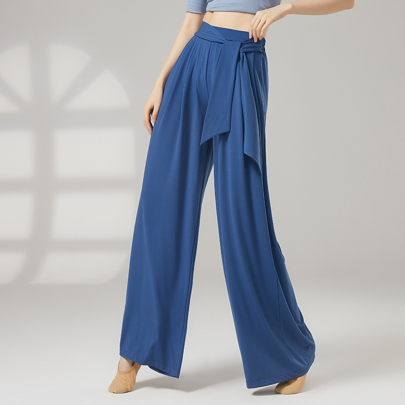 新款好看现代舞蹈裤子女表演阔腿裤飘逸基训中国古典舞练功服夏季