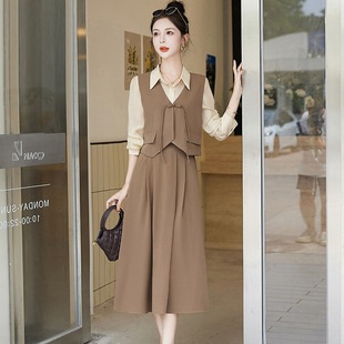 衬衫 Sera轻奢连衣裙2024春新款 马甲长袖 小香风国风西装 显瘦新中式