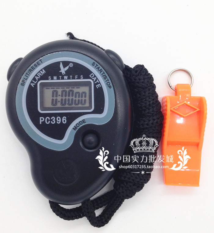 秒表计时器天福PC396裁判学生田径跑步运动健身电子计时表送口哨