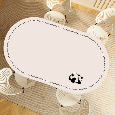 定制奶油风椭圆形茶几餐桌桌垫轻奢高级感防滑防水防烫保护垫盖布