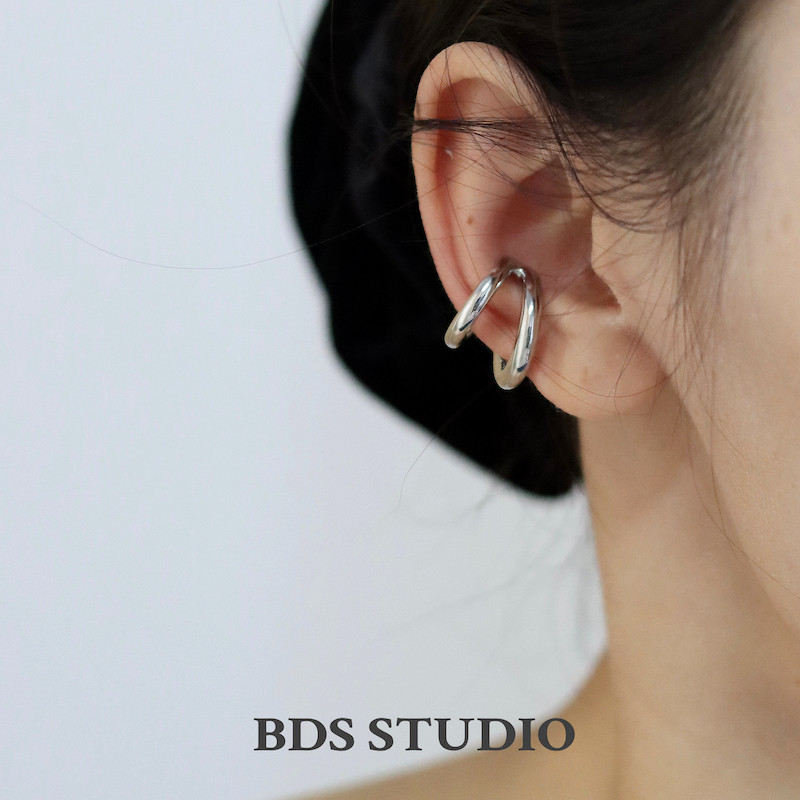 BDS STUDIO双层光面简约设计感无耳洞耳骨夹金属气质百搭个性夹,饰品/流行首饰/时尚饰品新,耳夹,淘宝优惠券,粉丝福利购,淘宝优惠卷