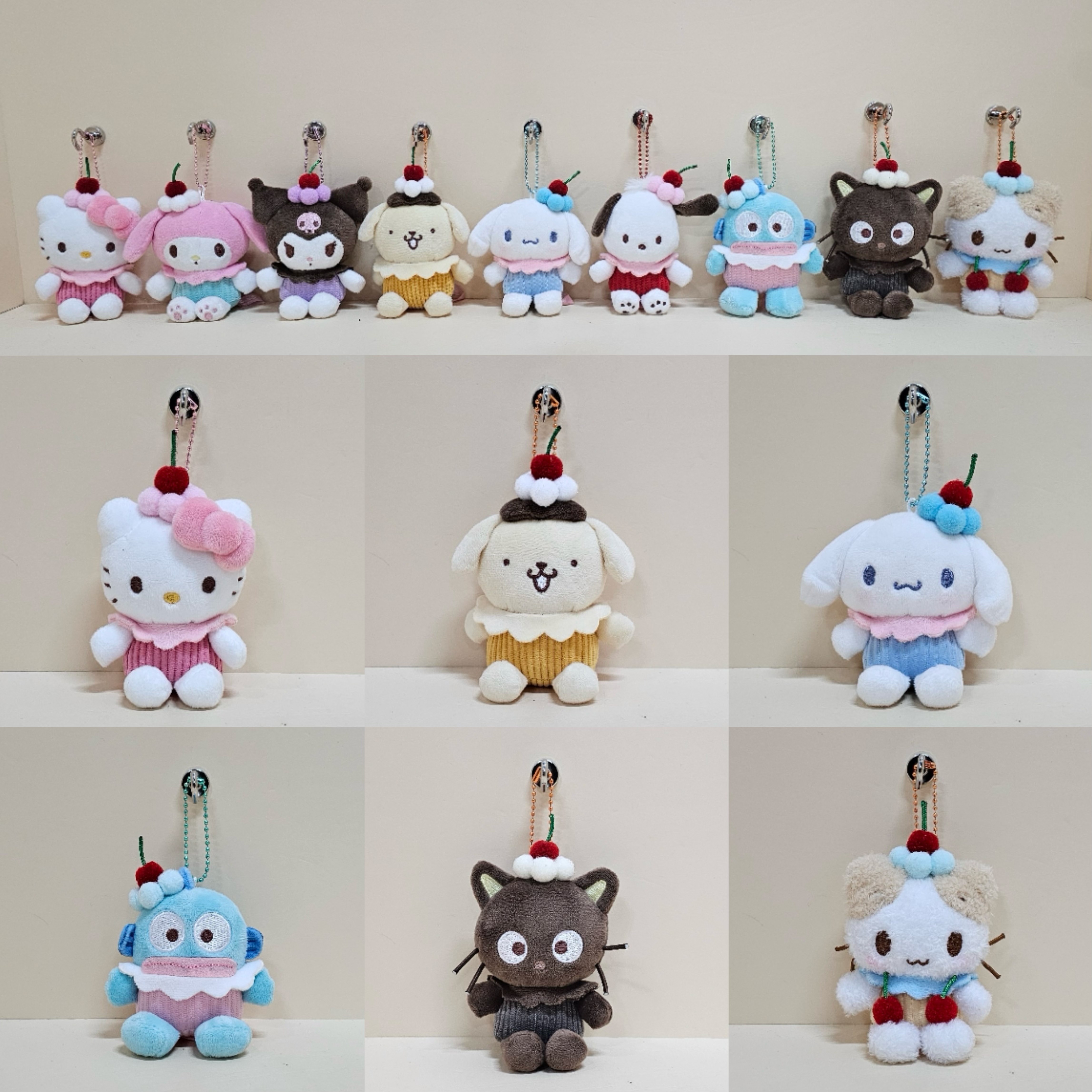 定金9月 韩国正版三丽鸥 樱桃蛋糕甜点 kitty棉花糖猫娃挂件礼物
