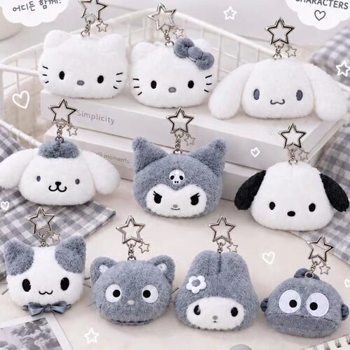 韩国三丽鸥灰白大头kitty星挂链