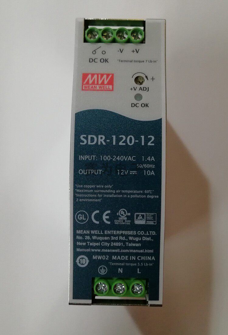 正品现货台湾明纬开关电源SDR-120-12导轨电源12V10A PFC