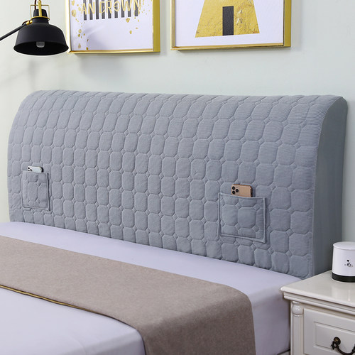 简约床头罩加厚全包床头套罩木床头罩软包床头罩卧室纯色床头罩套