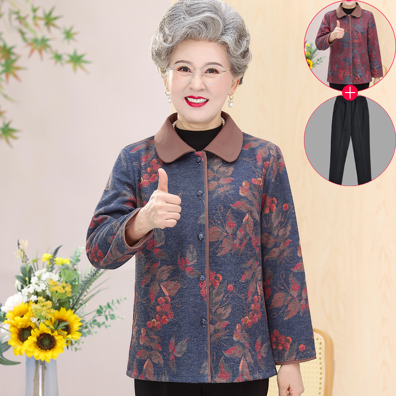 奶奶装春秋季衬衫两用衫薄外套