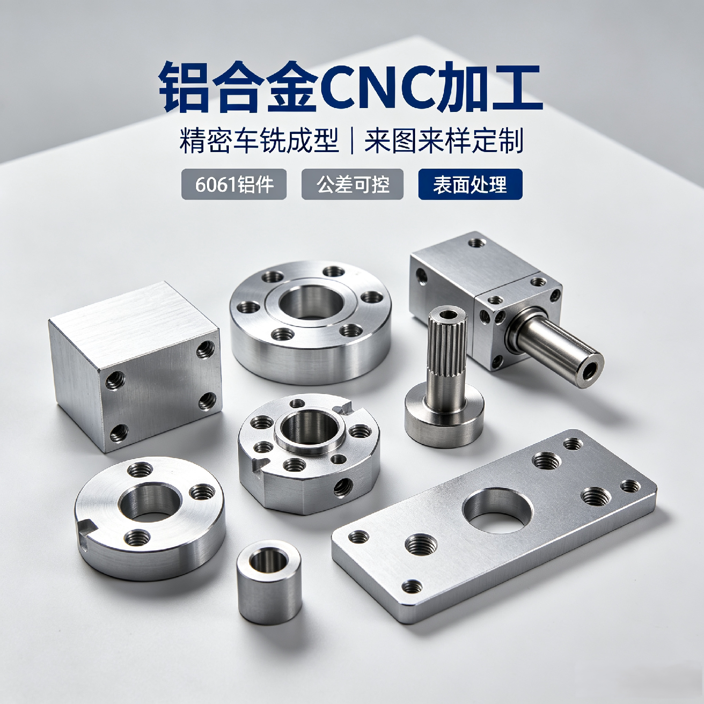 铝合金6061/5052/6063数控车铝板机械五金零配件精密CNC加工定制图片