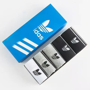 外贸苏AD三叶子运动袜中筒三道杠棉袜学生袜青少年学院风袜子舒适